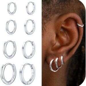 Silver Gold Hoop Earrings for Women Trendy Hypoallergenic Earrings Huggie Cartil